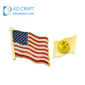 Free sample custom made metal soft hard enamel gold silver plated american usa flag lapel pin with different size